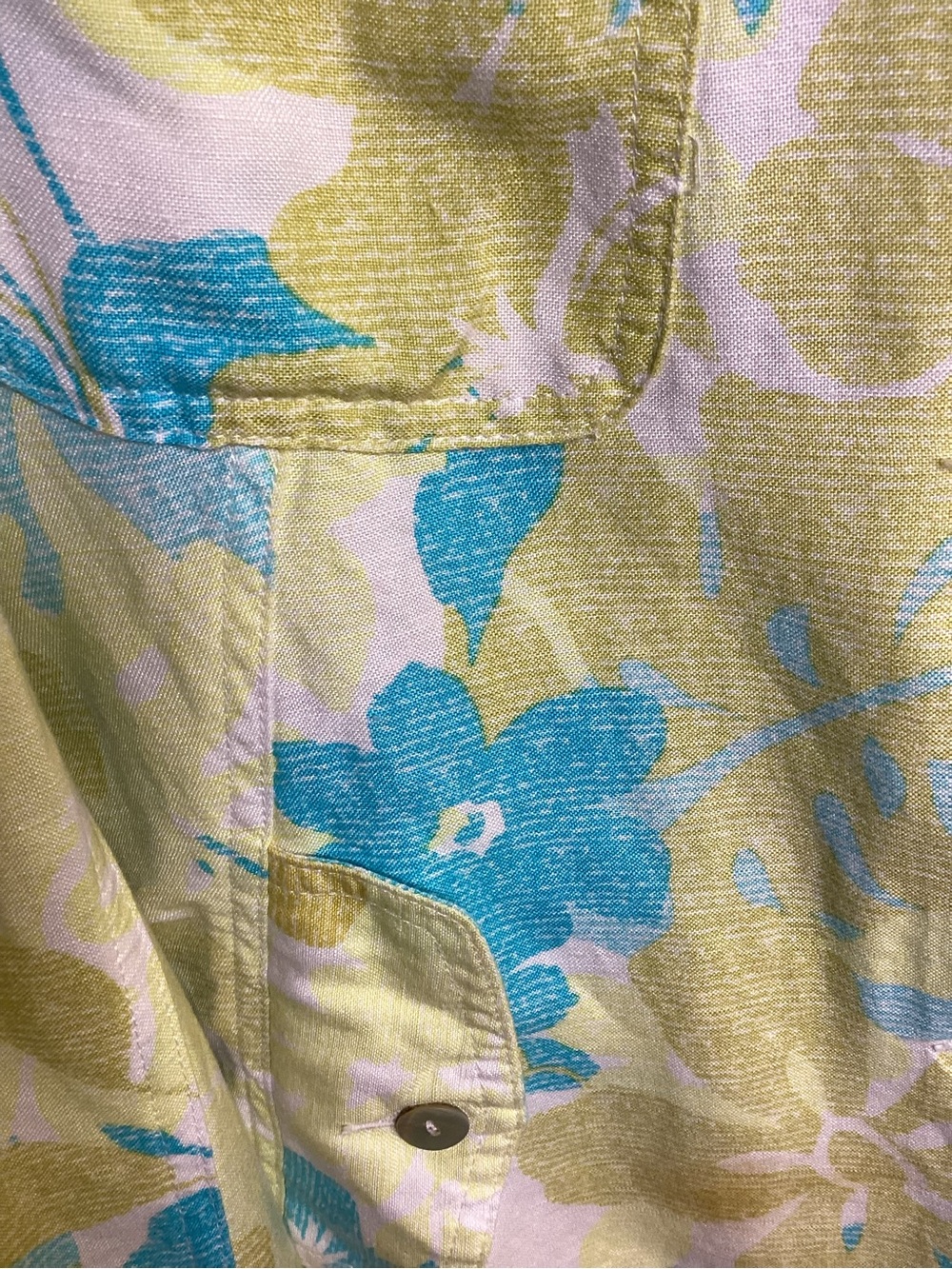 Ruby Rd. Pastel Yellow & Blue Floral Drawstring Linen Jacket - Picture 3 of 5